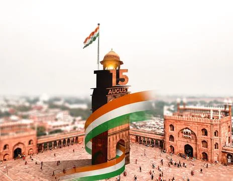 15 august from red fort Stock Illustration