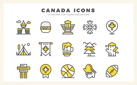15 Canada Two Color icon pack. vector illustration. Stock Illustration