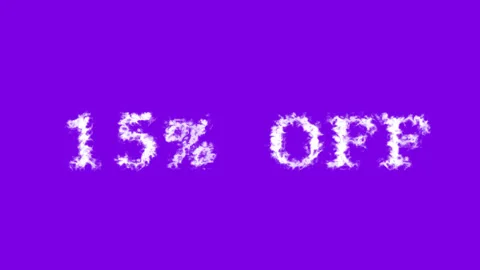 15% Off cloud text effect violet isolated background Stock Footage 138721588