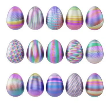 15 colored easter eggs Stock Illustration