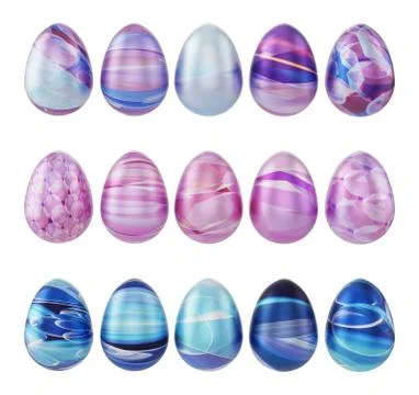 15 colored easter eggs Stock-Illustration