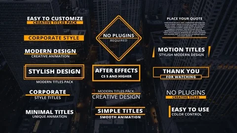 15 Corporate Titles Stock After Effects