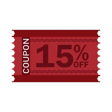 15% Off Coupon Code Discount Voucher Illustrazione stock