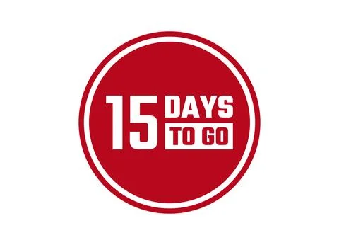 15 days to go red banner design vector illustration Stockillustratie