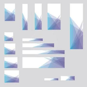 15 different sized banners background template design for desktop and mobile  Stock Illustration