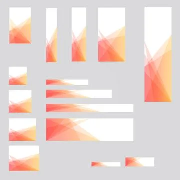 15 different sized banners background template design for desktop and mobile  Stock Illustration