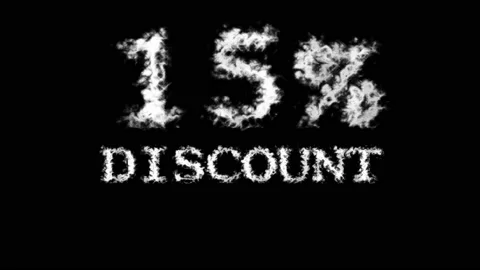 15% discount cloud text effect black isolated background Stock Footage 139639910