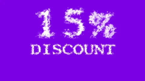 15% discount cloud text effect violet isolated background Stock-Footage 139639986