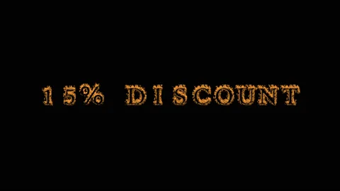 15% discount fire text effect black background Stock Footage 136314474