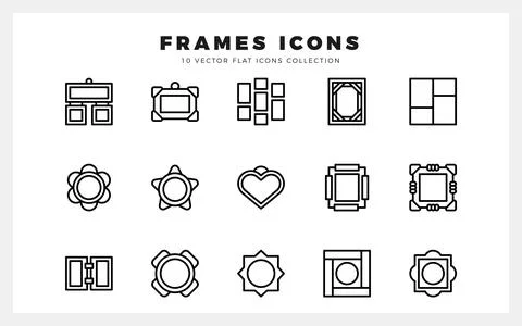 15 Frames Lineal icons pack. vector illustration. Stock Illustration