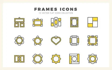 15 Frames Two Color icons pack. vector illustration. Illustrazione stock