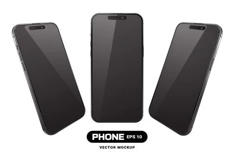 15 Generation Smartphone From Different Angles Stock Illustration