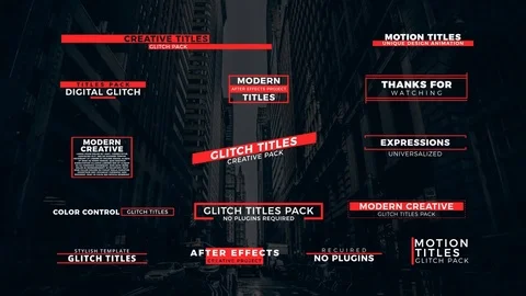 15 Glitch Titles Stock After Effects