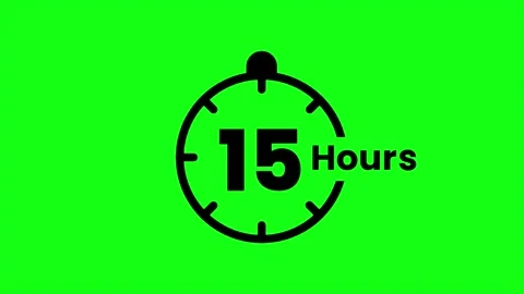 15 Hours green screen animation. Service opening hours, work time or delive.. Stock Footage 333139349