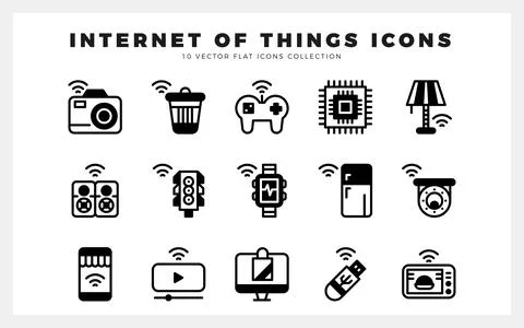 15 Internet of Things Lineal Fill icon pack. vector illustration. 스톡 일러스트