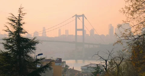 15 July Bridge through the trees, İstanbul - Turkey Stock Footage 127870461