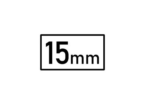 15 millimeters icon vector illustration, 15mm size Ilustração Stock