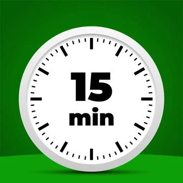 15 minute time clock countdown number icon design Illustrazione stock