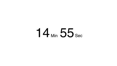 15 minutes countdown clock timer animation. From 14 to 15 minute, digital countd Stock-Footage 342407886