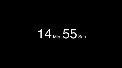 15 minutes countdown clock timer animation. From 14 to 15 minute, digital countd 스톡 동영상 342407887
