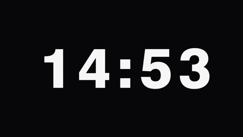 15 Minutes Digital Countdown Clock Fifteen Minute Minimalist Timer Stock Footage 336249943