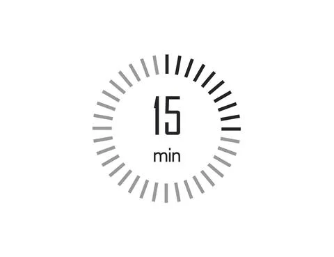 The 15 minutes, stopwatch, digital timer. clock and watch, Vector illustratio Иллюстрация
