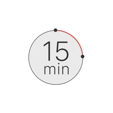 15 minutes timer, stopwatch or countdown icon. Time measure. Chronometr icon Stock-Illustration