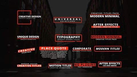 15 Modern Titles II 库存 After Effects