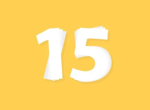 15 Number vector, modern layers design font. Eps10 illustration             , 스톡 일러스트