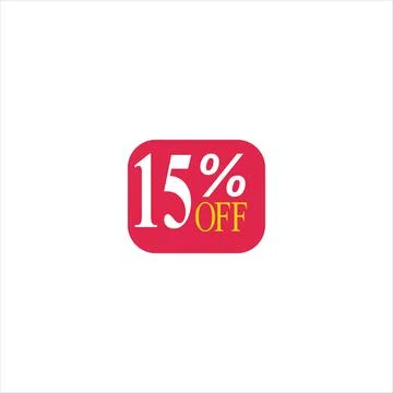 15 offer tag discount vector icon stamp on a white background Stock Illustration