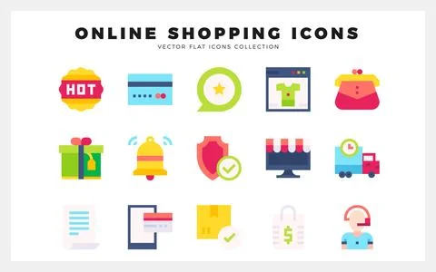 15 Online Learning Flat icon pack. vector illustration. イラスト素材