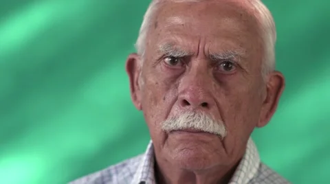 15 People Portrait Sad Senior Hispanic Man Old Person Face Stock Footage