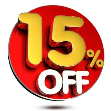 15 Percant off 3D.(with Clipping Path). Stock Illustration
