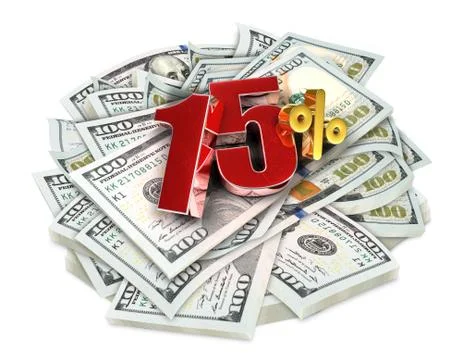 15 percent 3d. Stock Illustration