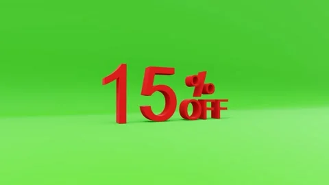 15 percent off 3D rendering 動画素材 153359380
