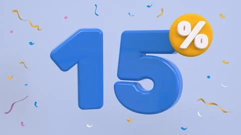 15 percent Off. Discount creative composition. 15% symbol with decorative o.. Stock Illustration