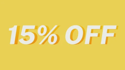 15 Percent discount Simple Text Animation For Media Your Promotional Strategy Video stock 158254884