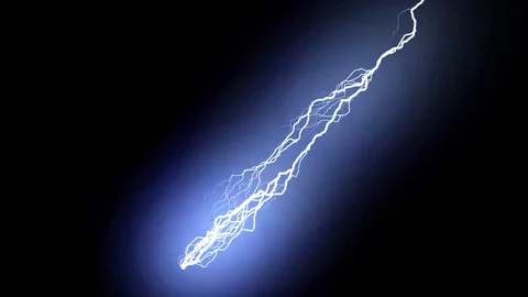 15 Realistic lightning strikes over black background Stock Footage 100359691