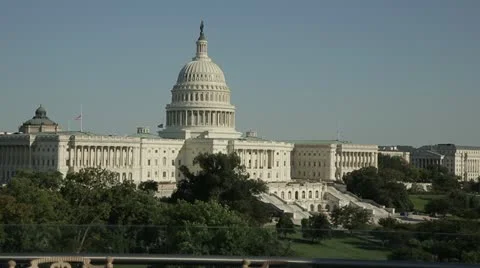 15 sec Capitol w flags at half staff Stock Footage 12105897