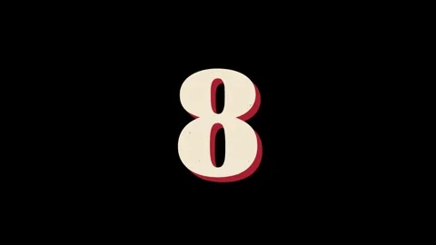 15-sec cream and red vintage print countdown on black background Stock Footage 335111773