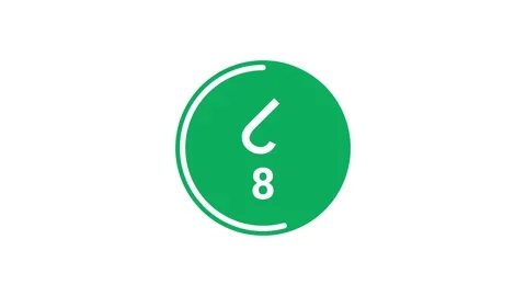 15-sec white countdown displaying Devanagari and Western Arabic on green bg Stock Footage 286758834