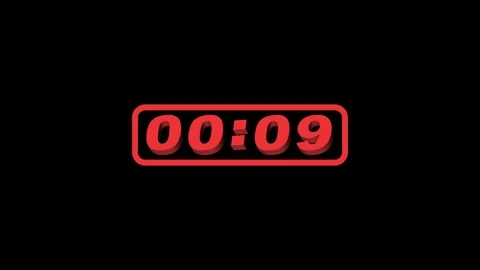 15 Second 3D Digital Timer Countdown Landscape Black Background Stock Footage 282368827