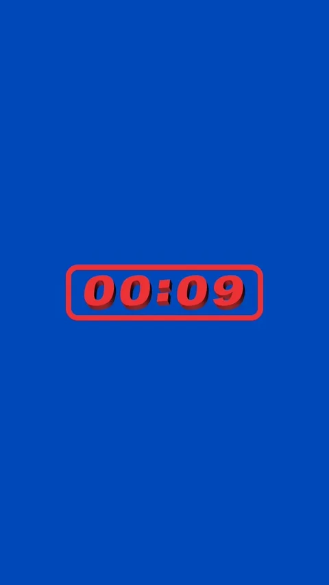 15 Second 3D Digital Timer Countdown Vertical Blue Background Stock Footage 282368852
