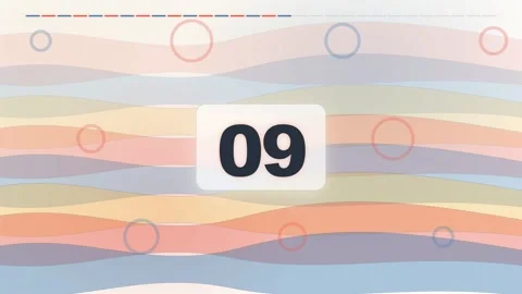 15-Second Abstract Countdown Timer with Wavy Background Vídeo Stock 340465185