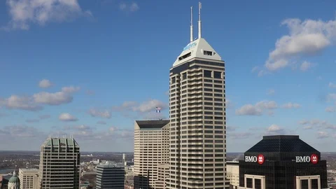 15 Second Clip of the Indianapolis Downtown Skyline I Stock Footage 101063885