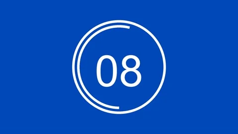 15 Second Countdown Timer Clock Landscape Blue White Stock Footage 281791398