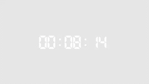 15 Second Countdown Timer with Digital Time Display and Transparency Stock Footage 341838827