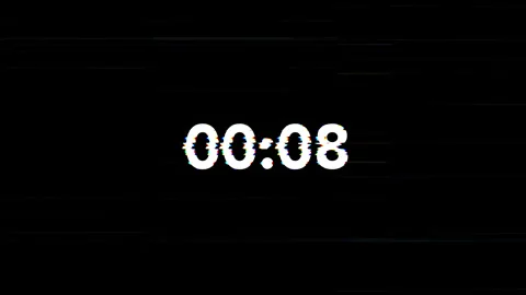 15 Second Countdown Timer Glitch Animation with Digital Distortion on Black.. Stock Footage 331764233