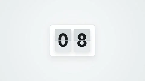 15 Second Countdown Timer Light Mode Flip Clock Animation Stock Footage 341462043