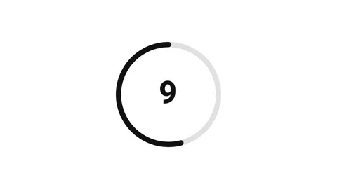 15 Second Countdown Timer, Minimal Circle Progress Bar Stock Footage 341251250